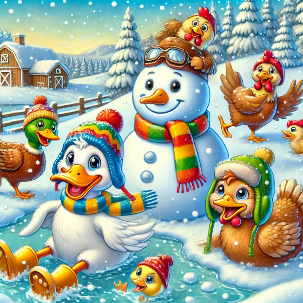 ducks and chickens in cold weather